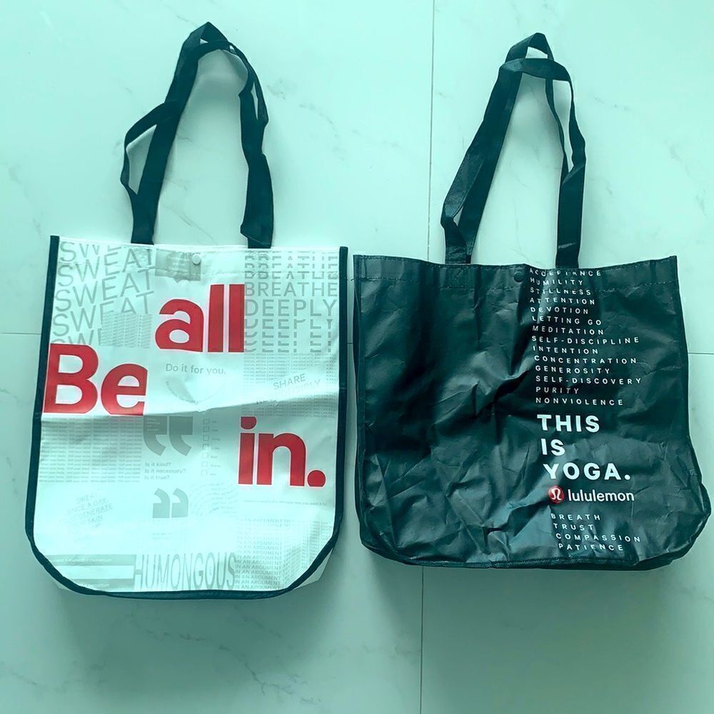Large Lululemon reusable shopping totes x 2